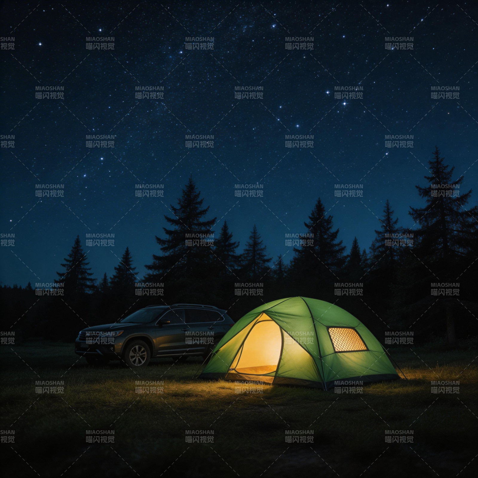 星空下的露营夜图片