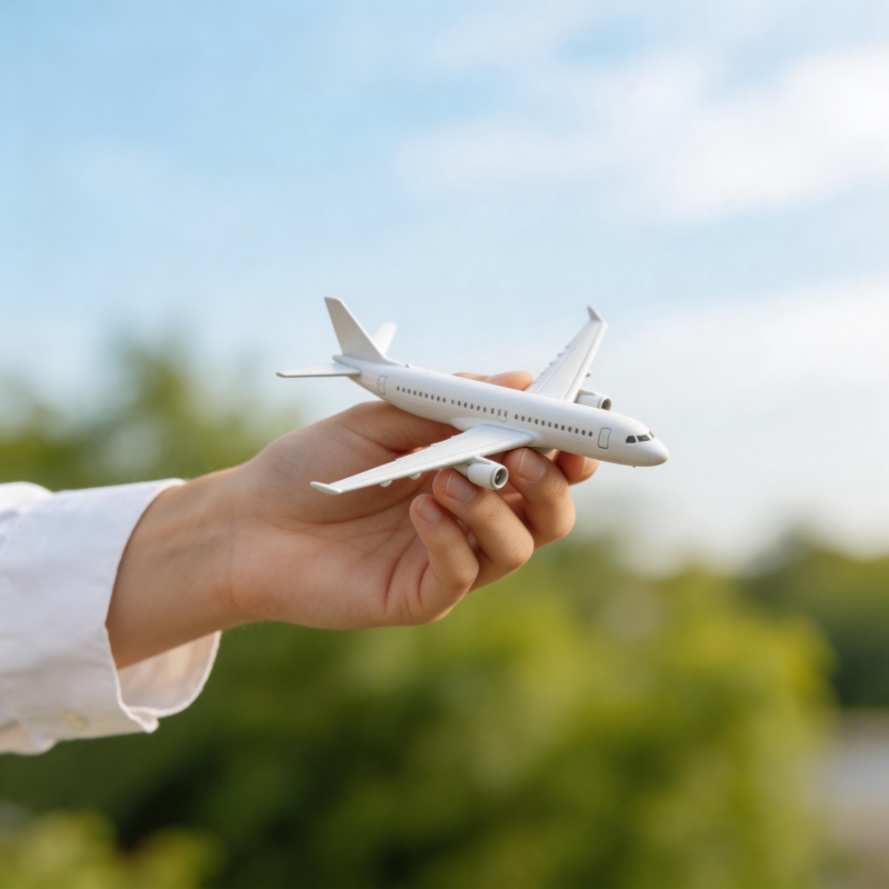 手握飞机模型 梦想启航图片