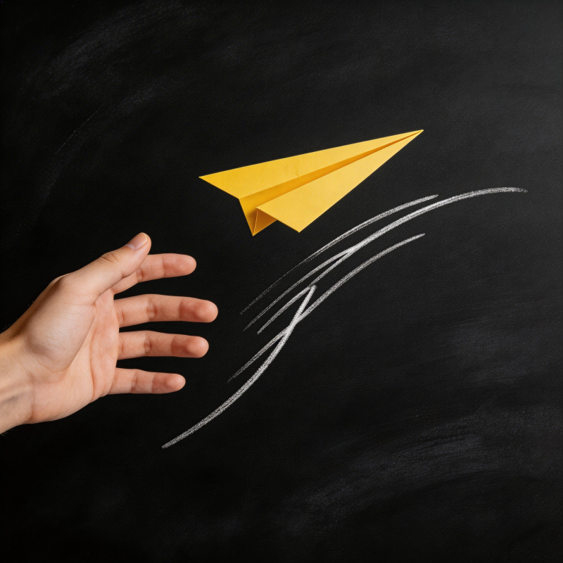 纸飞机飞出黑板 手轻推梦想启航图片