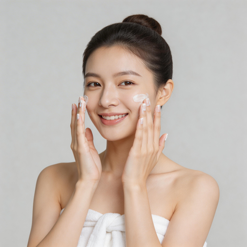 护肤时刻 笑容如花绽放图片