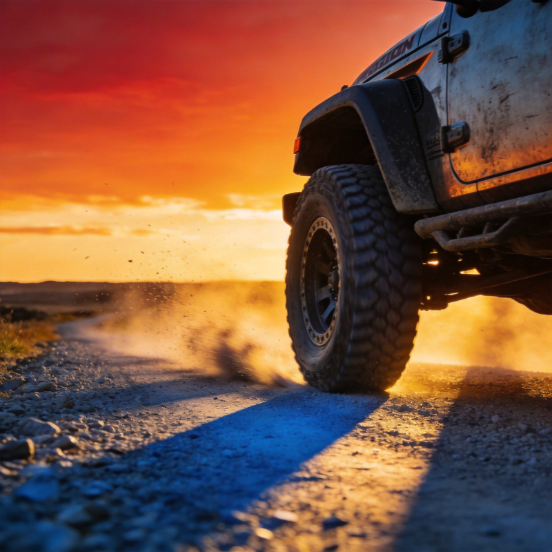 越野驰骋 夕阳燃途图片