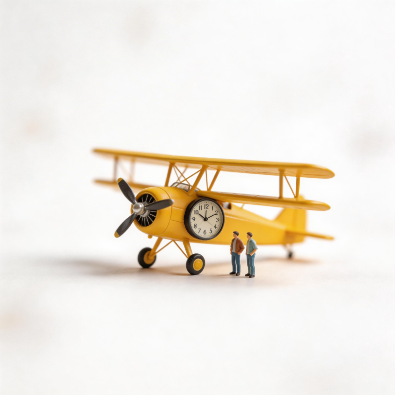 黄飞机载钟 两人立旁图片