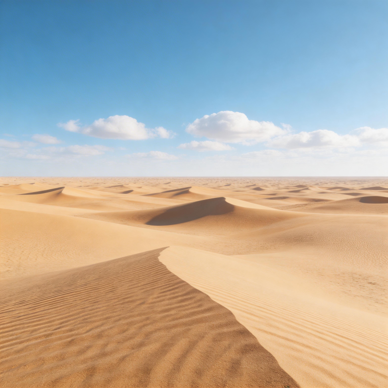 沙漠金浪 蓝天白云间图片