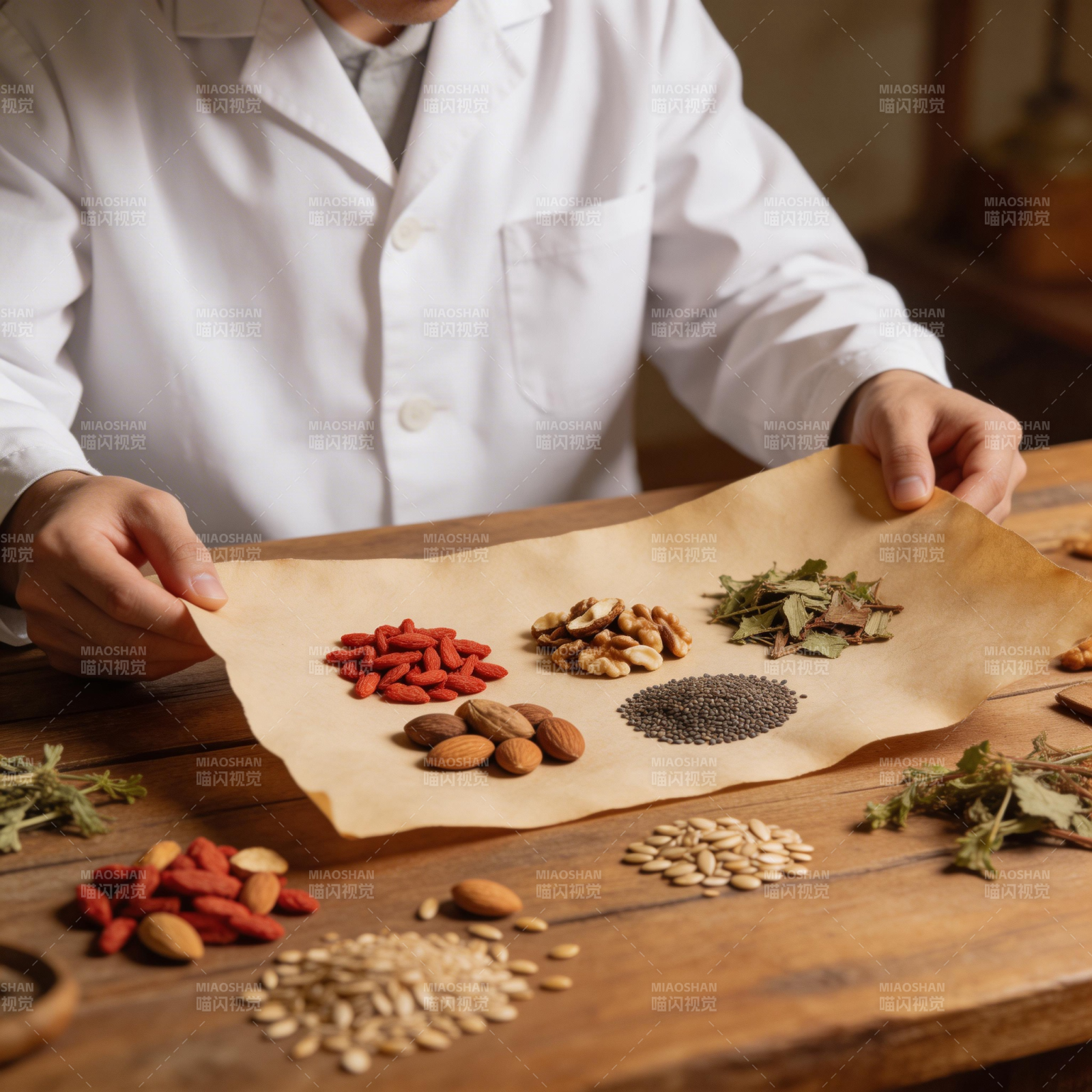 中药食材展示台图片