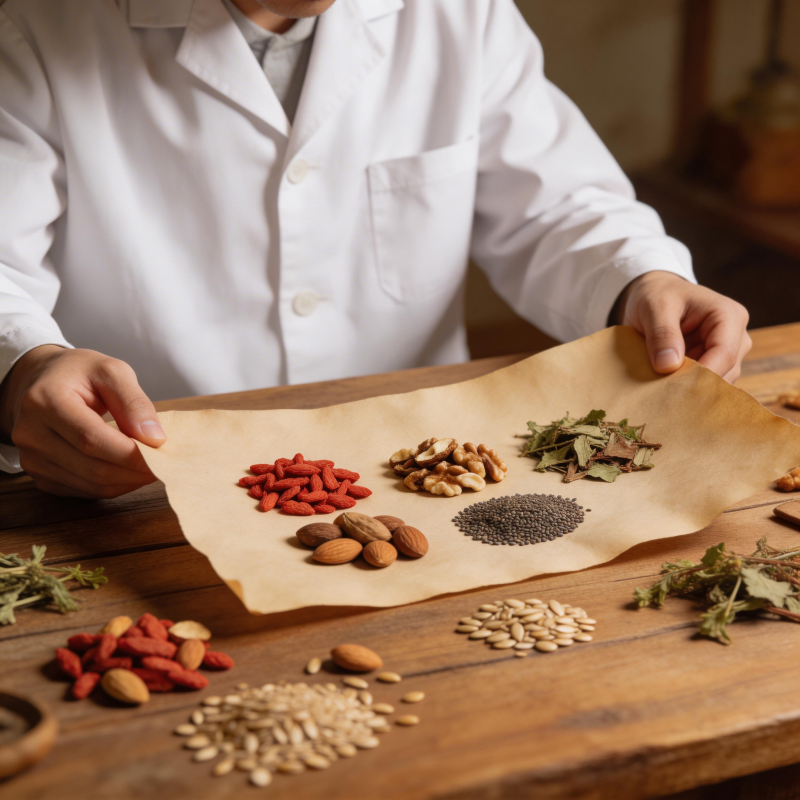 中药食材展示台图片