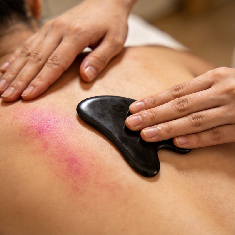 刮痧疗法舒缓背部不适图片