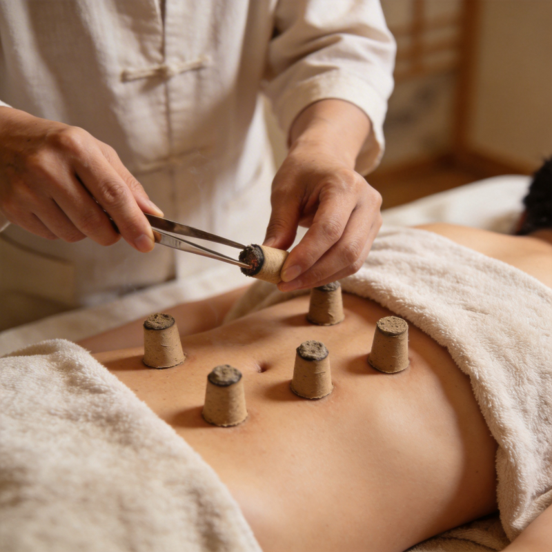 艾灸疗法 温通经络养生图片