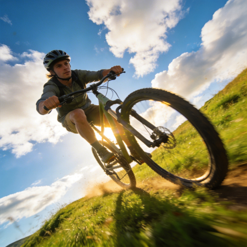 山地车疾驰 阳光追风者图片