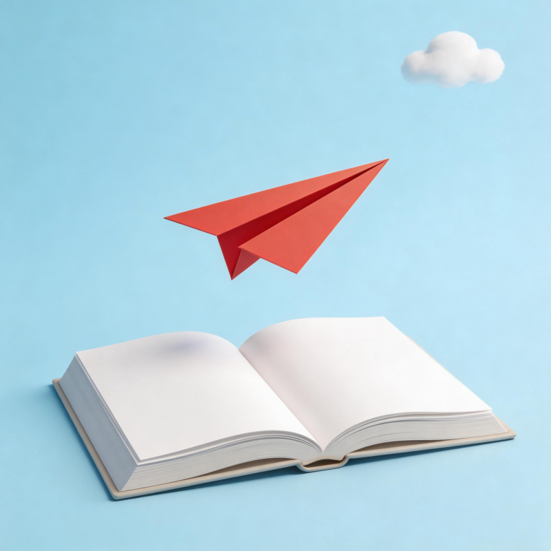 书启梦 纸飞机飞向云图片