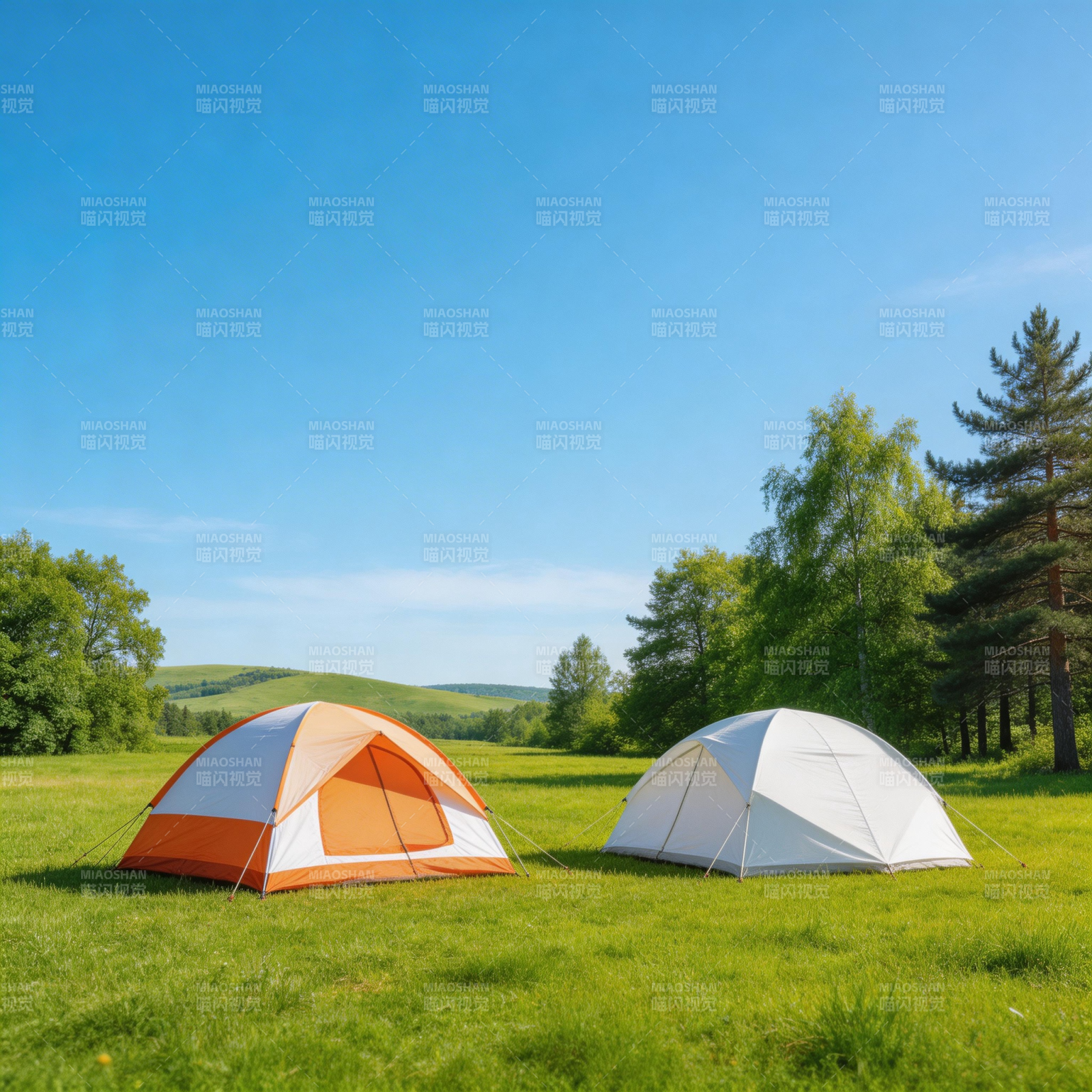 绿野双帐 晴空露营时图片