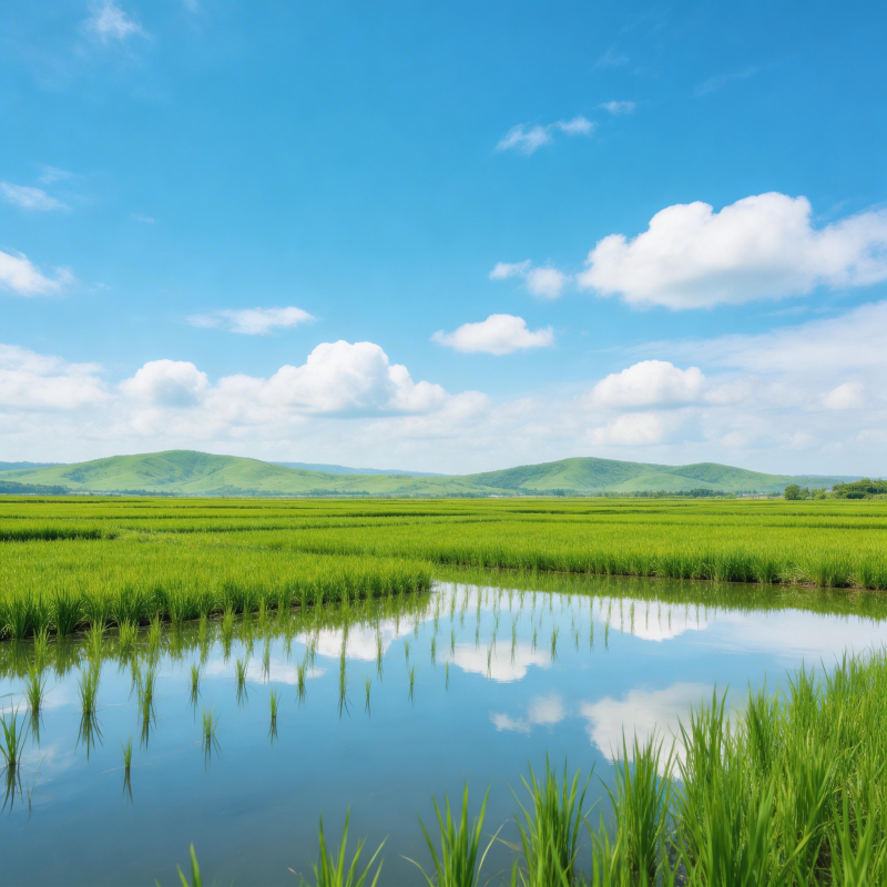 碧水映蓝天 绿野连远山图片