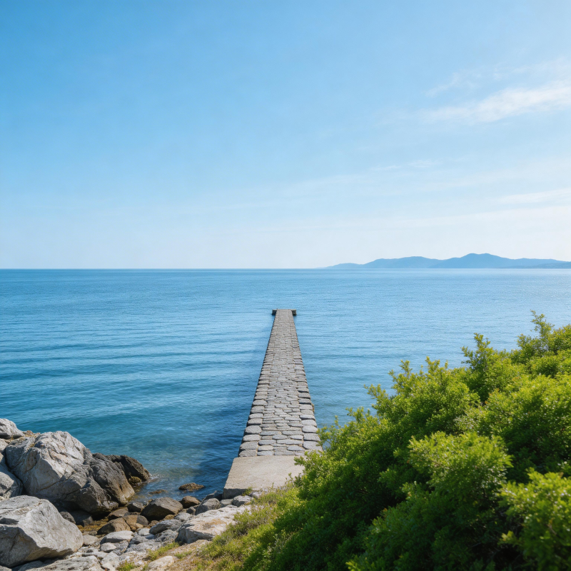 海天一色 石径通幽图片