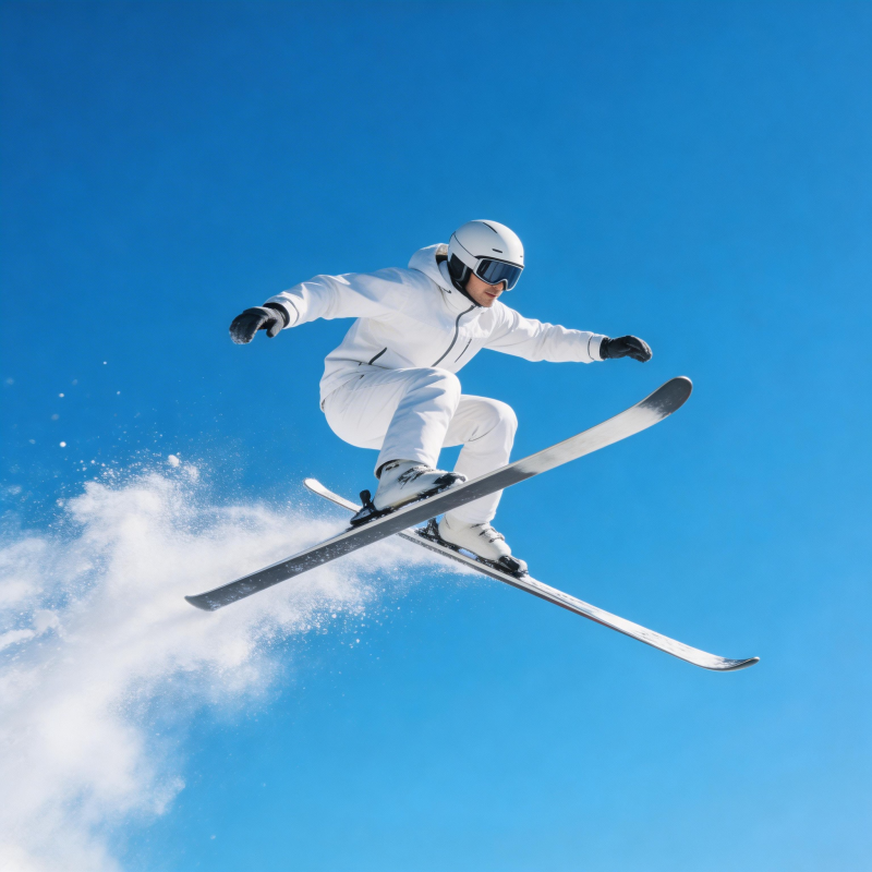 雪上飞人 蓝天炫技图片