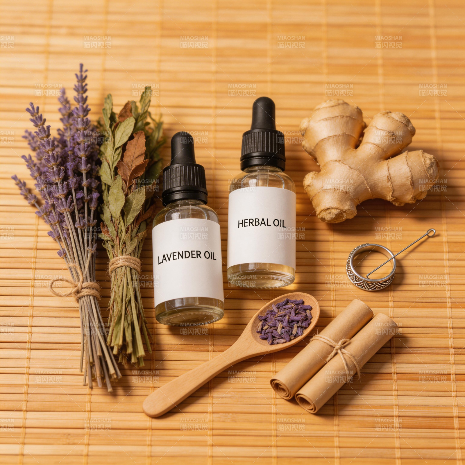 天然草本精油与香料组合图片