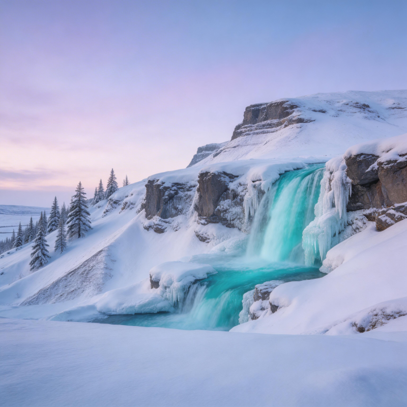 雪瀑冰河 冬日仙境图片