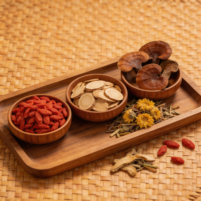 养生药材托盘展示图片