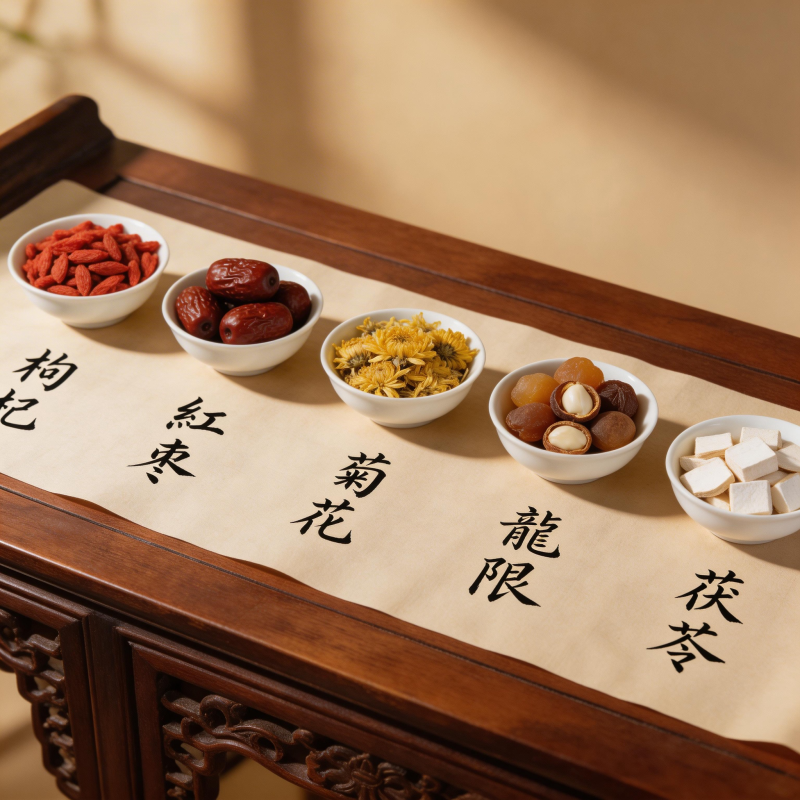 枸杞红枣菊花龙眼茯苓茶图片