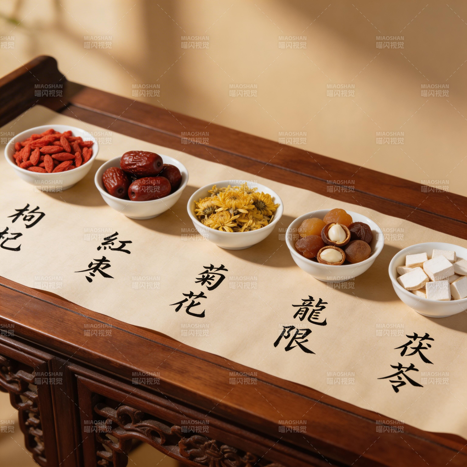 枸杞红枣菊花龙眼茯苓茶图片