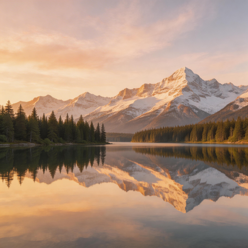 雪山映湖 夕照如金图片