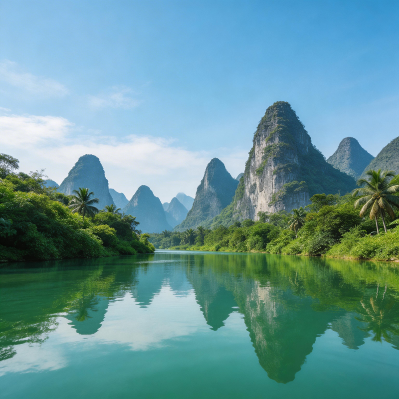 青山绿水映天光图片