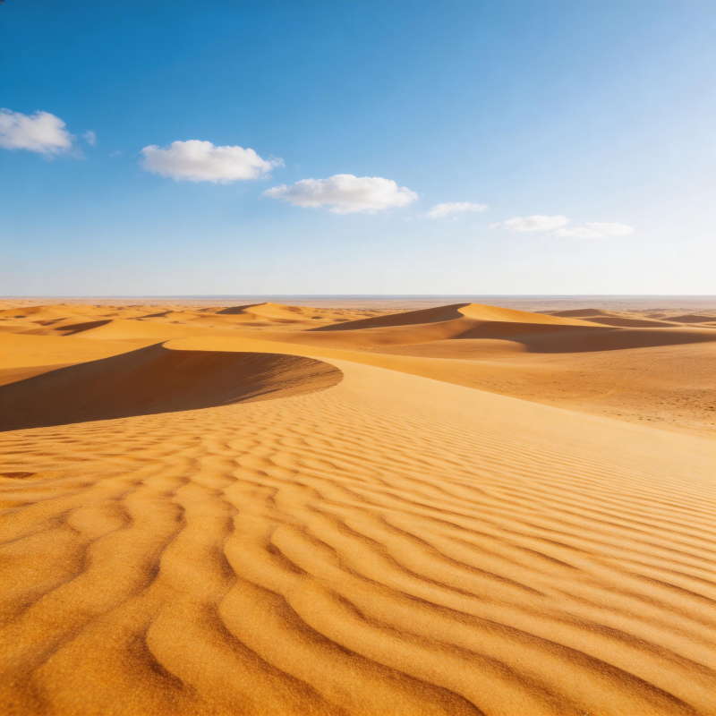 金色沙海 蓝天白云下图片