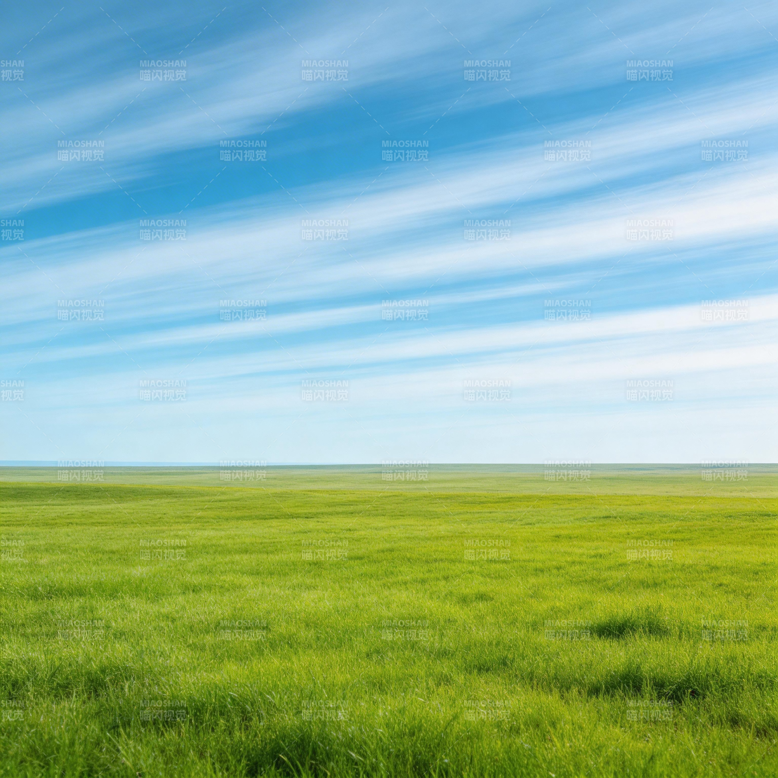 碧空如洗 绿野无垠图片