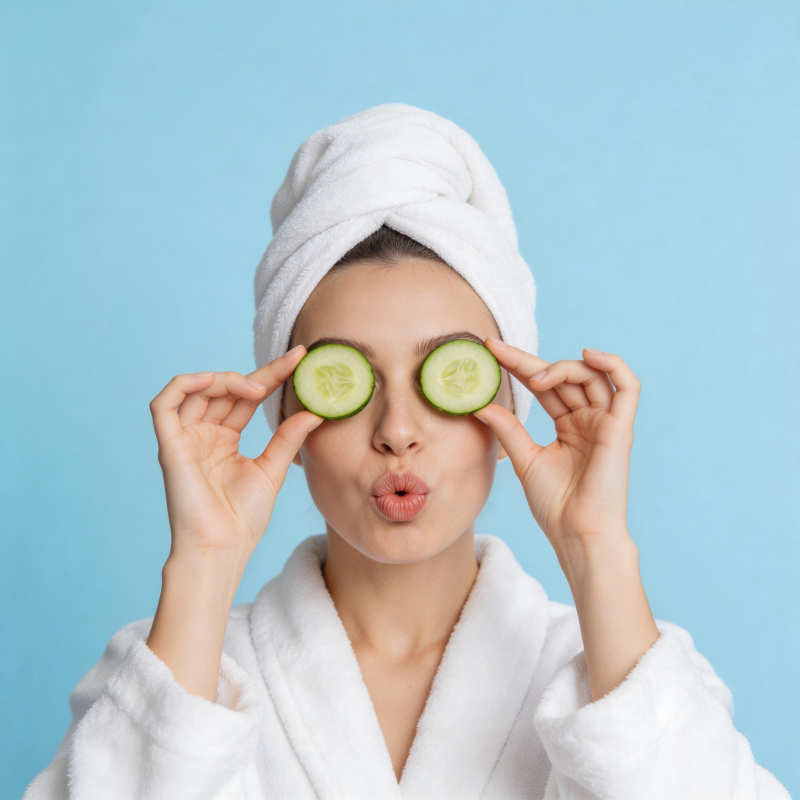 黄瓜敷眼 俏皮护肤时刻图片