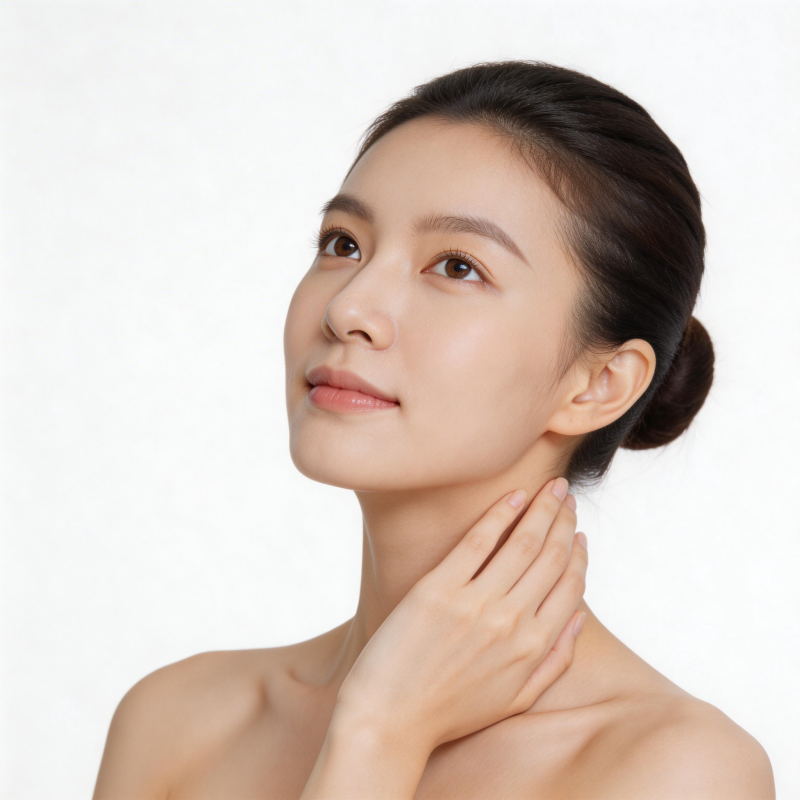 轻抚颈项 肌肤如瓷图片