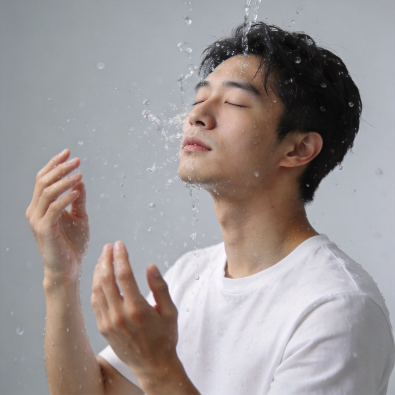 水花飞溅 闭目享受清凉图片