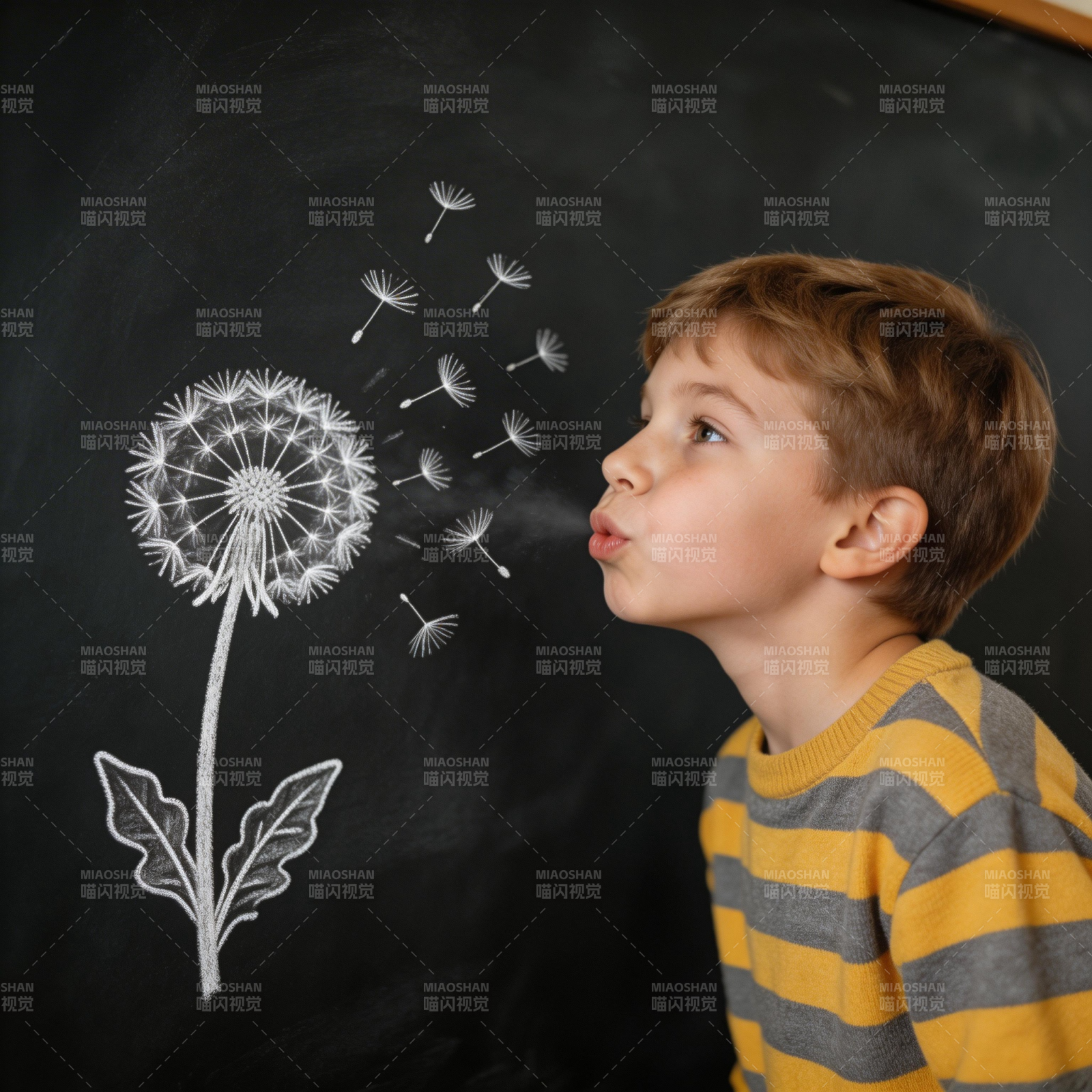 吹散蒲公英的童年梦想图片