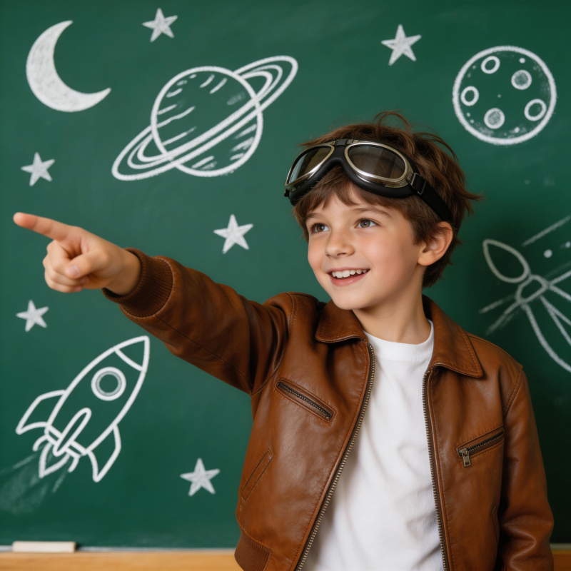 小小宇航员指星空梦想图片