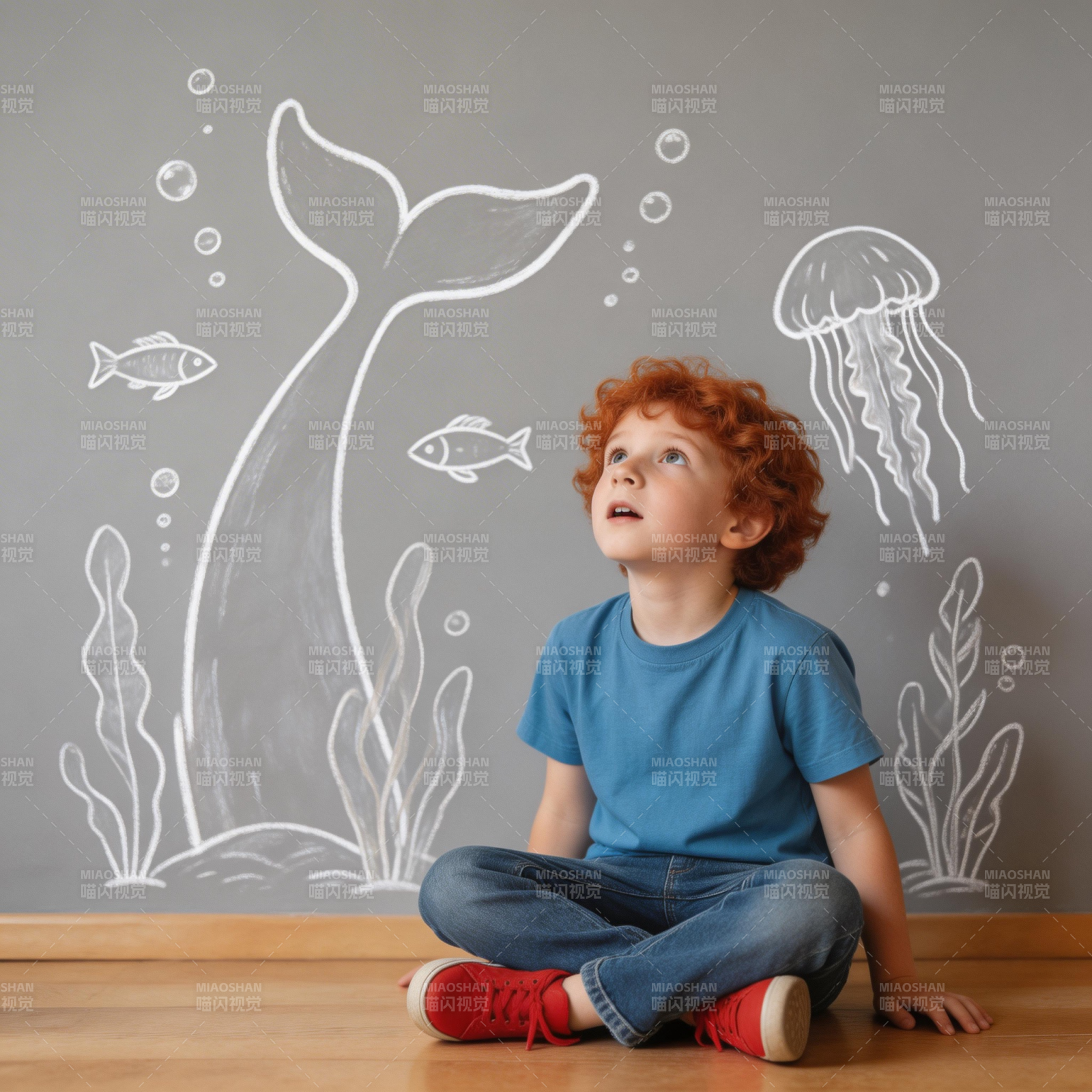 童趣海底梦 仰望鲸鱼尾图片