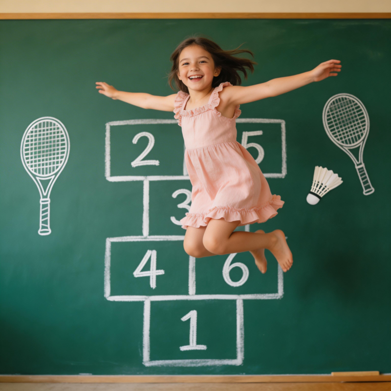 快乐女孩跳房子游戏图片