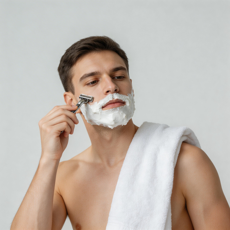 男士剃须 泡沫满面图片