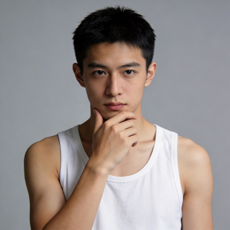 白衣少年沉思状图片