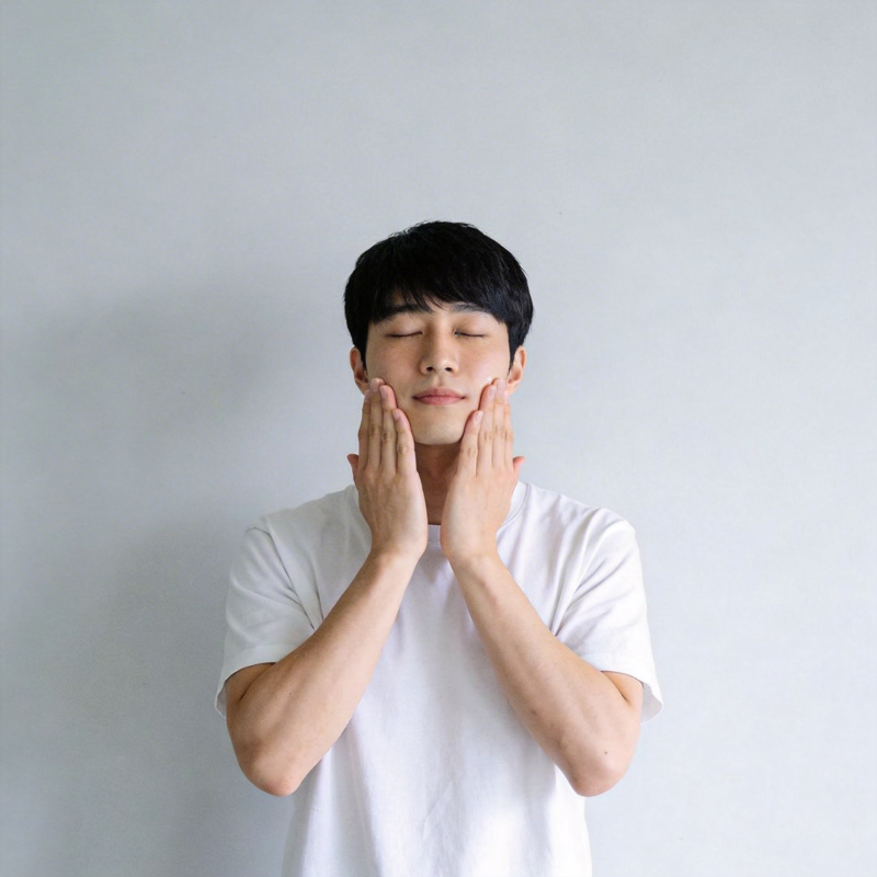 闭目抚面 静心养神图片