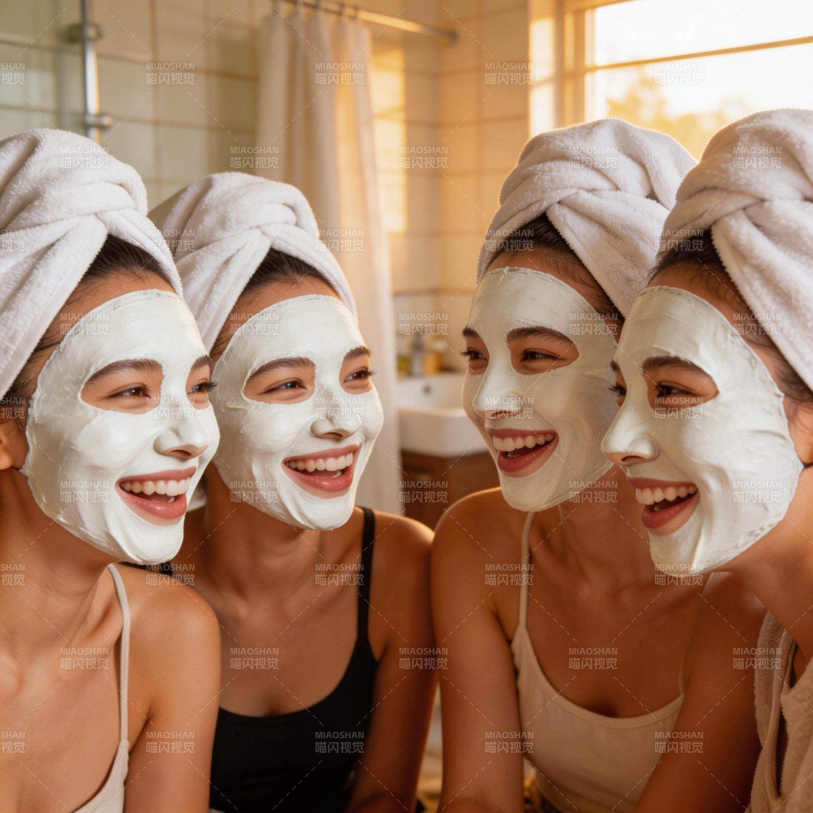 闺蜜面膜时光 笑靥如花图片