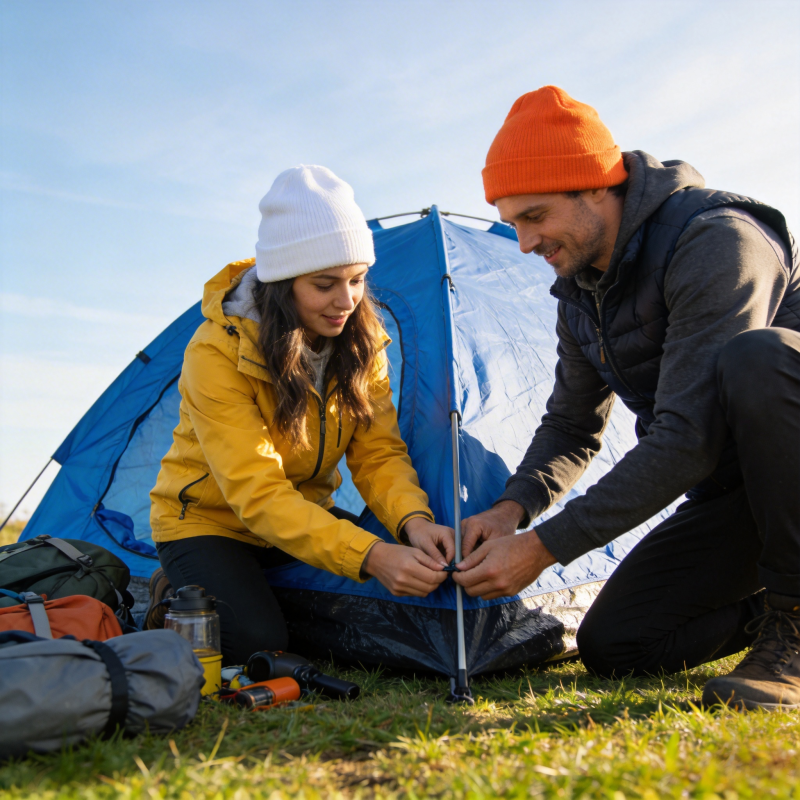 情侣搭帐篷 户外乐无穷图片