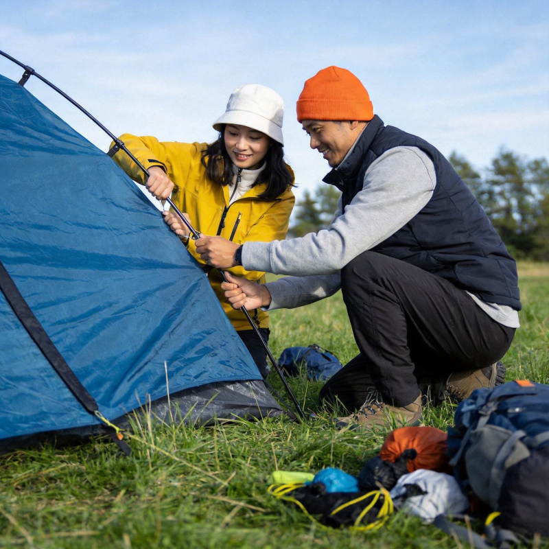 情侣搭帐篷 户外乐悠悠图片