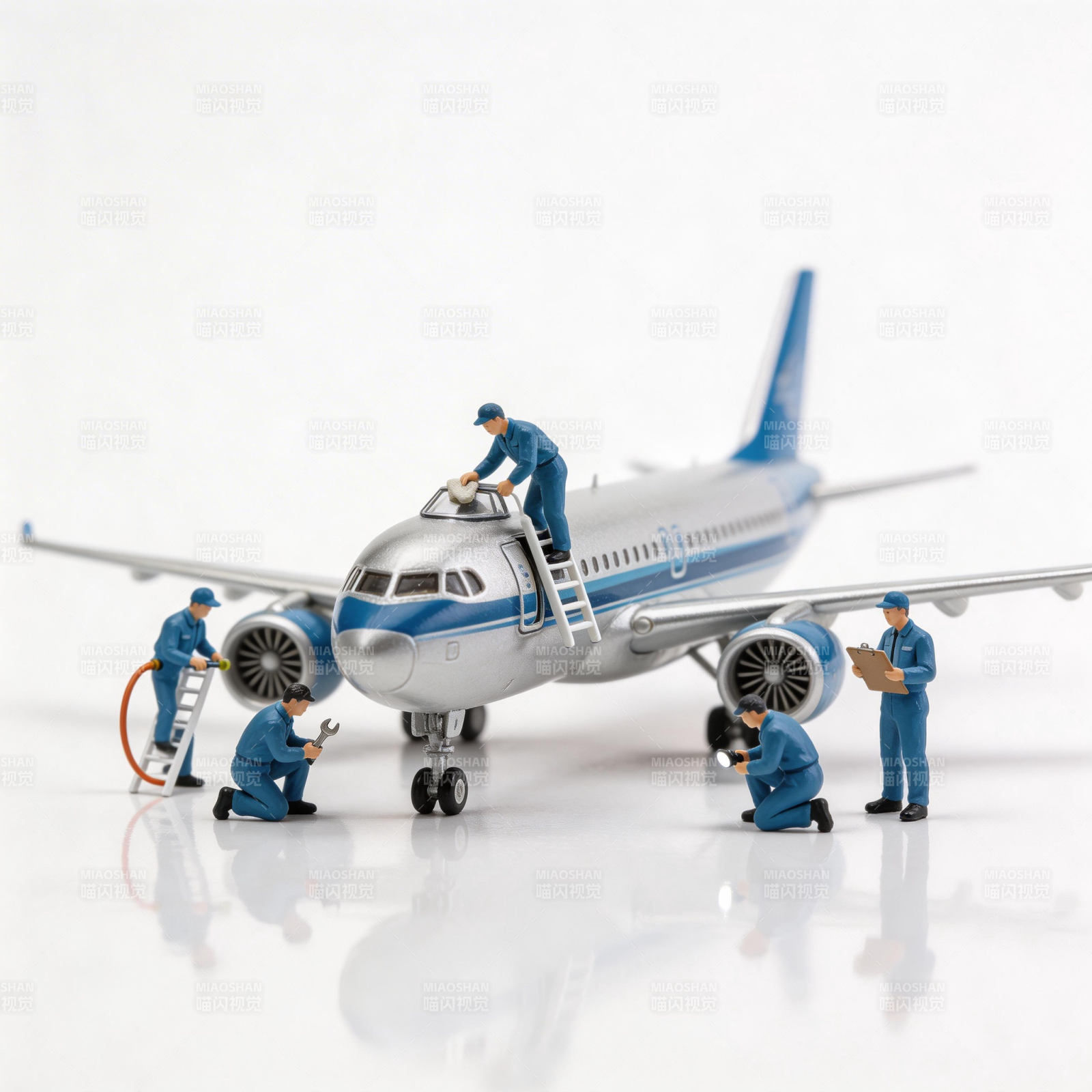 微型飞机维修场景图片