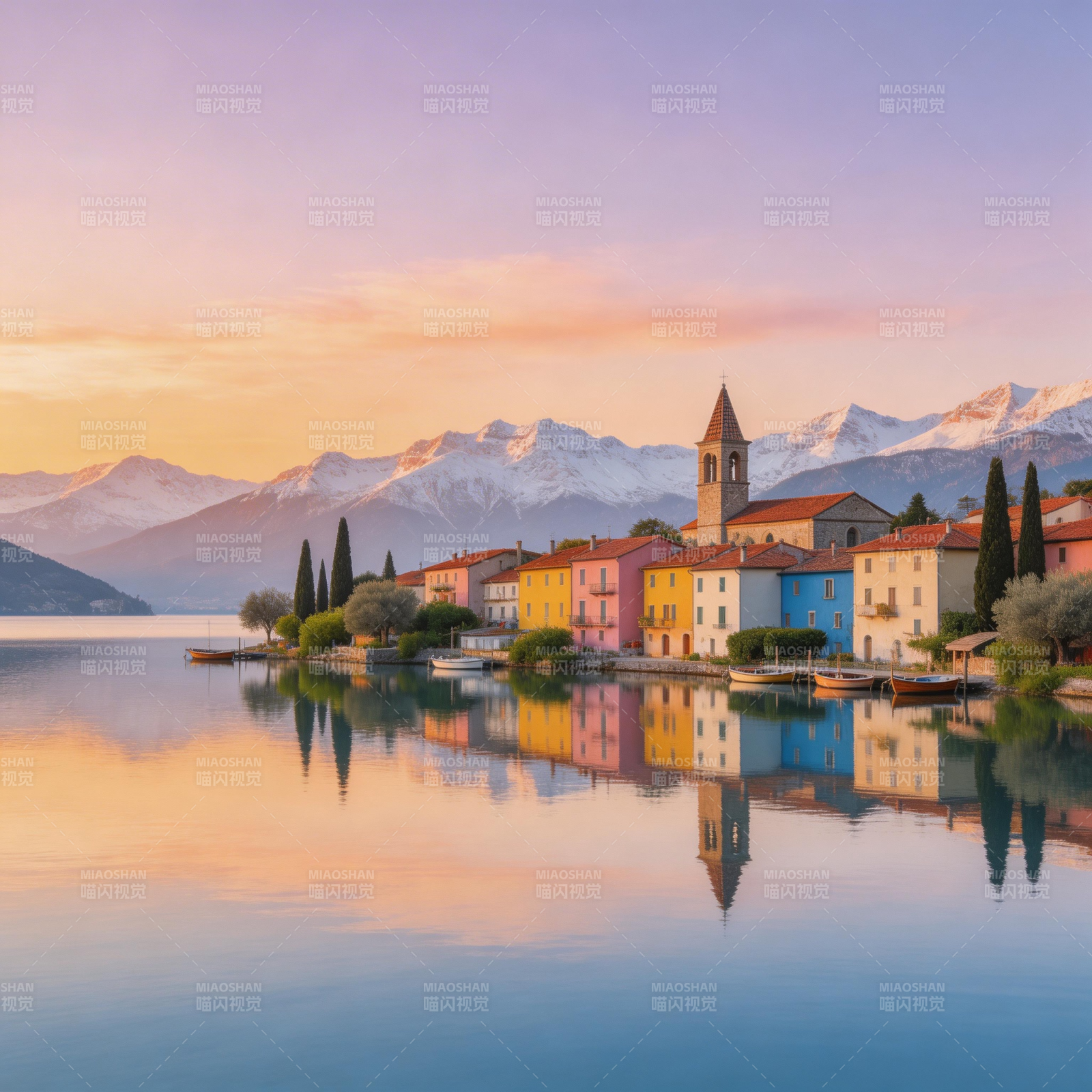 湖光山色映彩屋图片