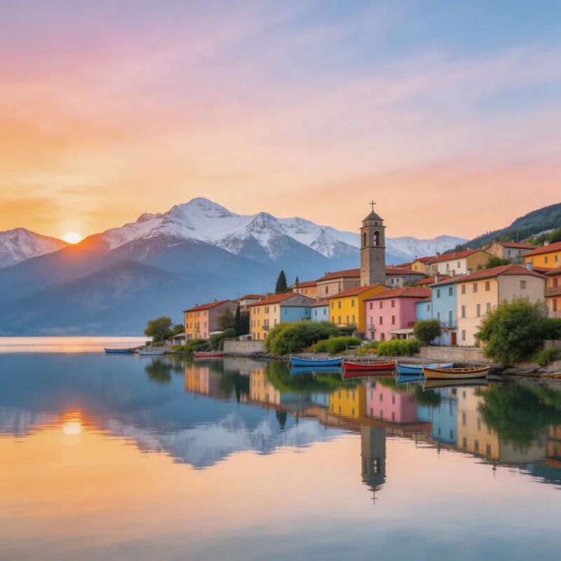 湖光山色映彩屋图片