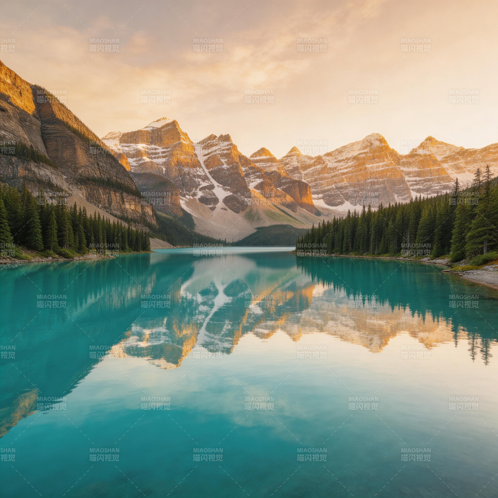 湖光山色映夕阳图片