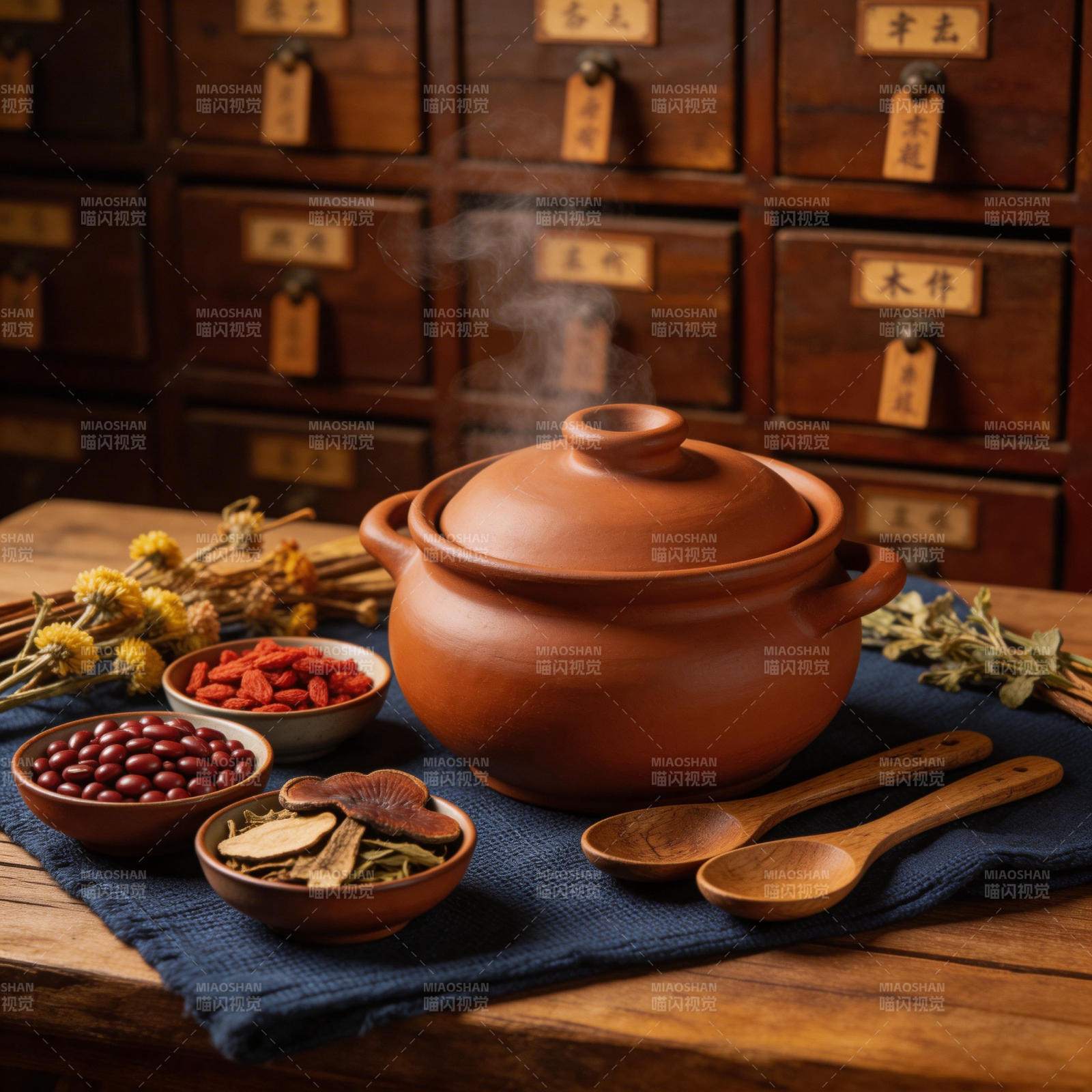 中药熬煮 古法养生香图片