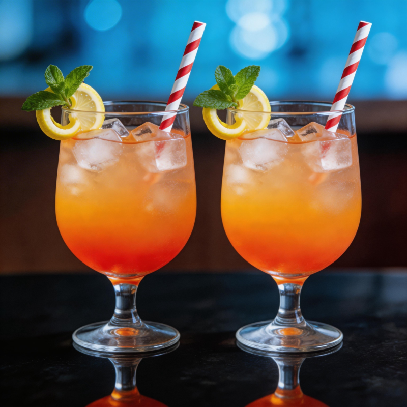 双杯橙饮 薄荷柠檬吸管配图片