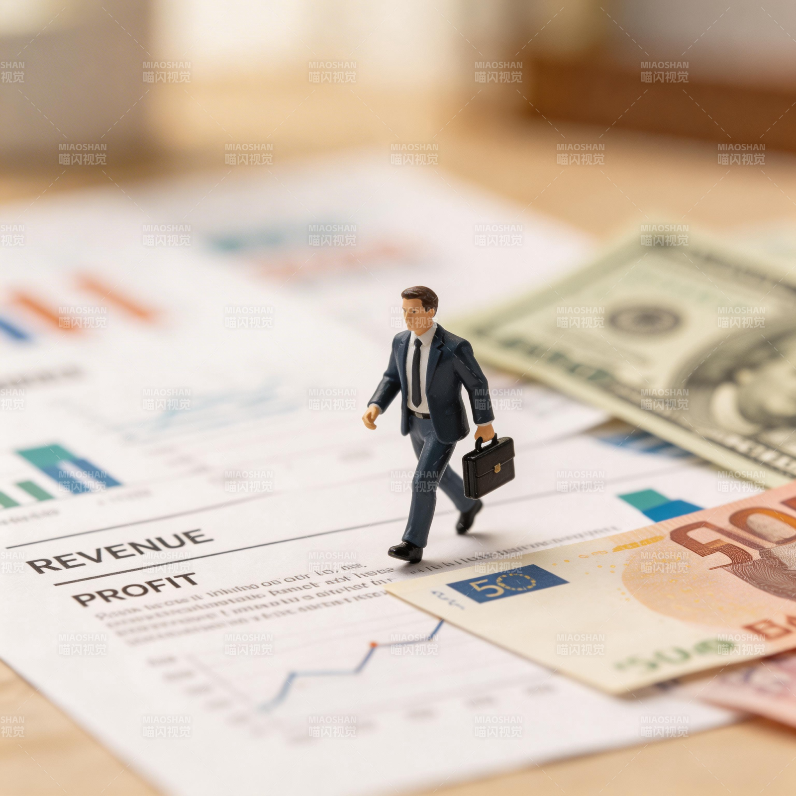 微型商人踏财路前行图片
