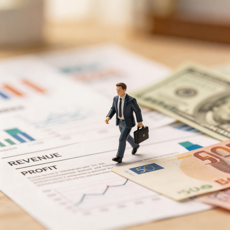 微型商人踏财路前行图片