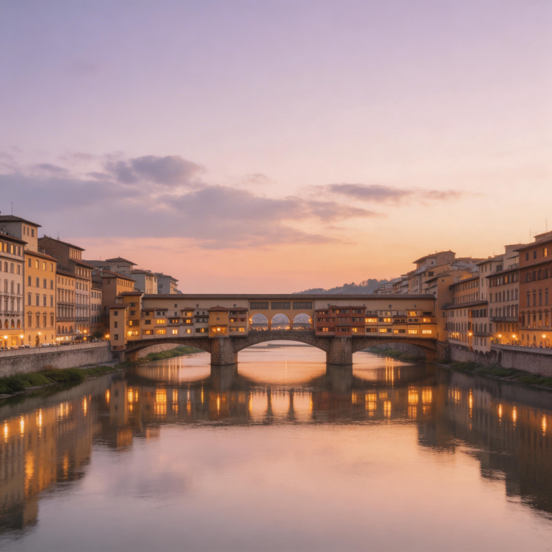 佛罗伦萨黄昏桥影如画图片