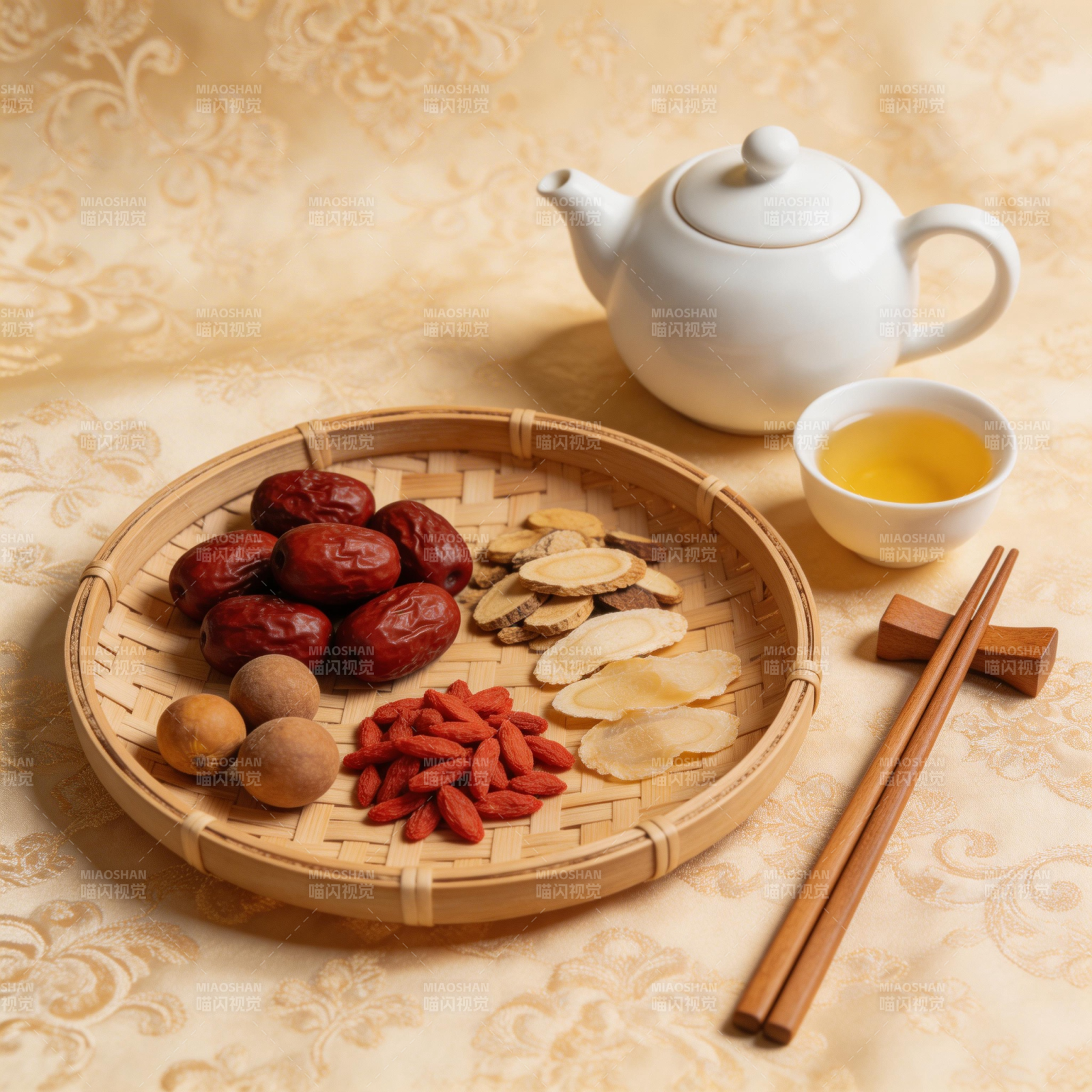 养生茶配红枣枸杞桂圆图片