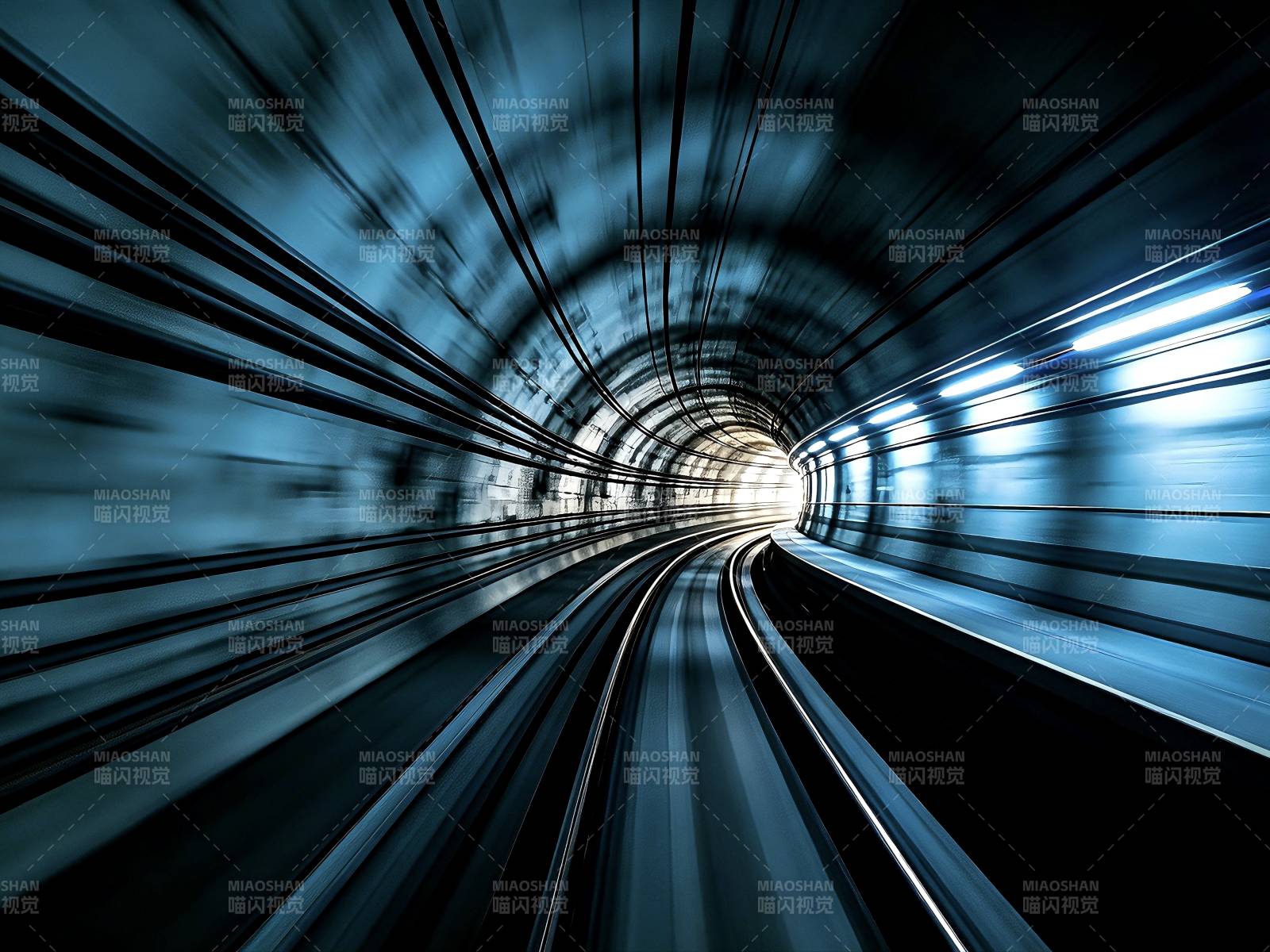 隧道疾驰 蓝光幻影图片